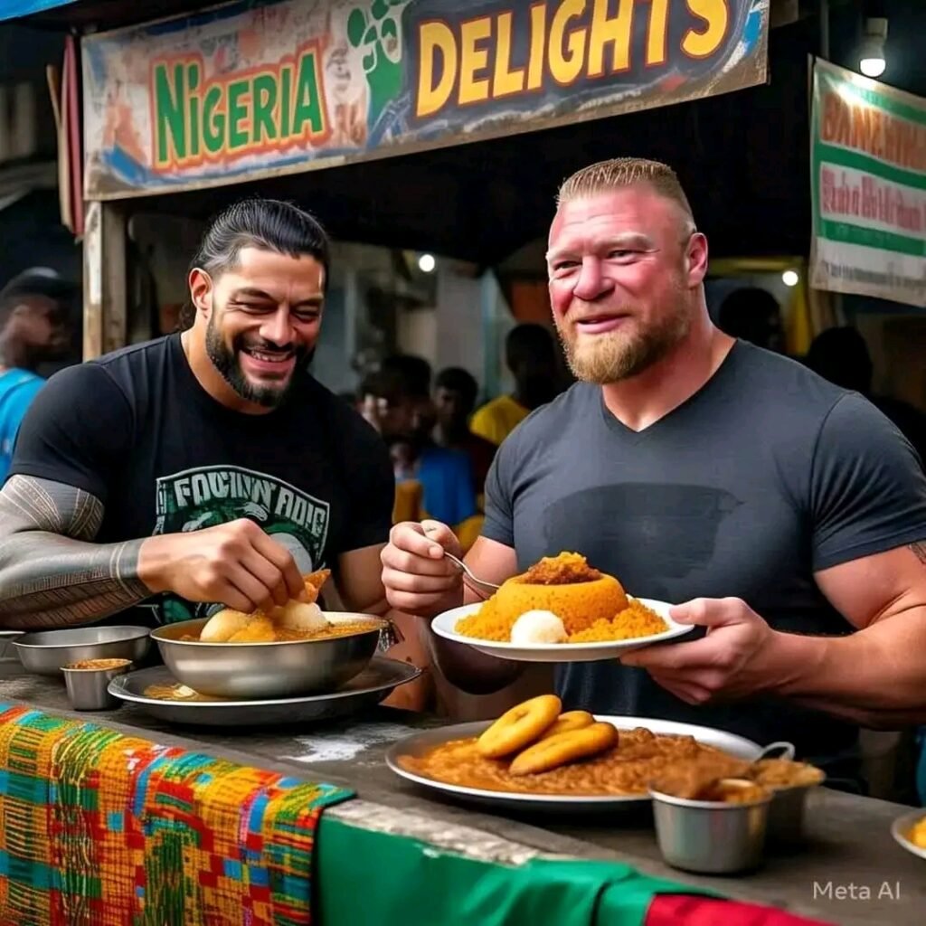 Brock Lesnar and Roman Reigns indulge in Nigerian food