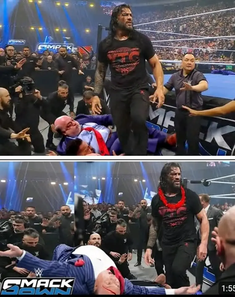 Oh OMG The YTC Roman reigns is Here to WWE Smackdown Live Event today out of Control Big Attack on Paul Heyman