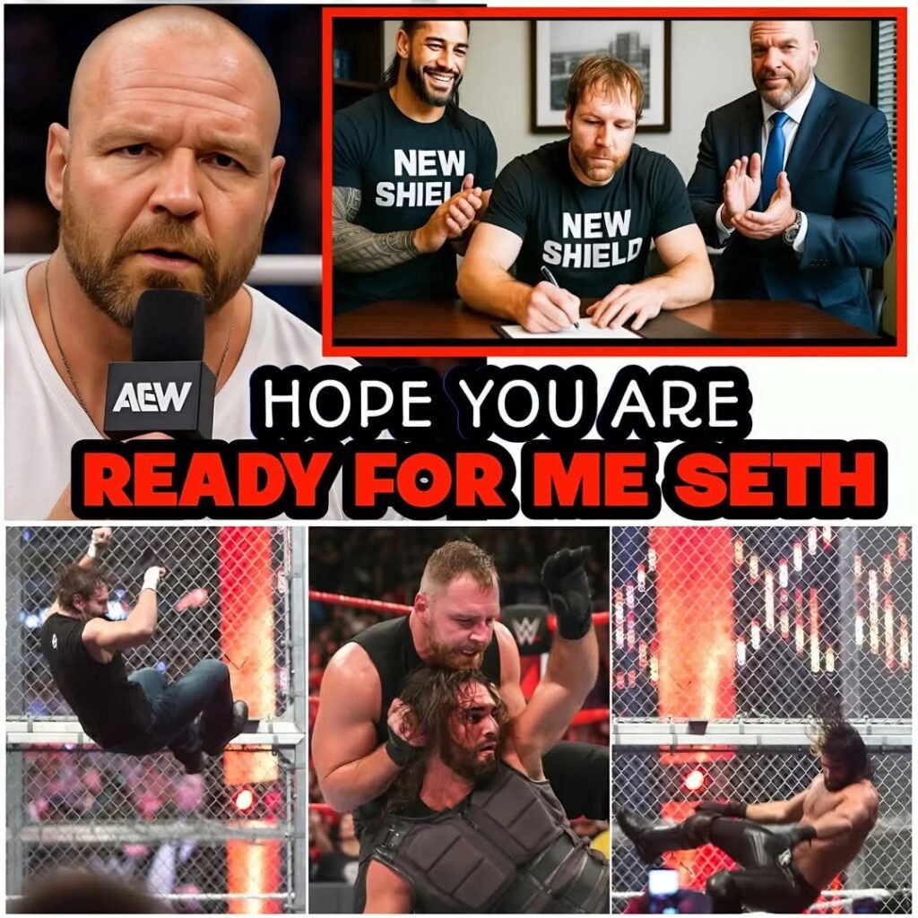 JON MOXLEY JUST PENNED HIS LONG TERM CONTRACT WITH WWE TELLING SETH ROLLINS TO BE AWARE.