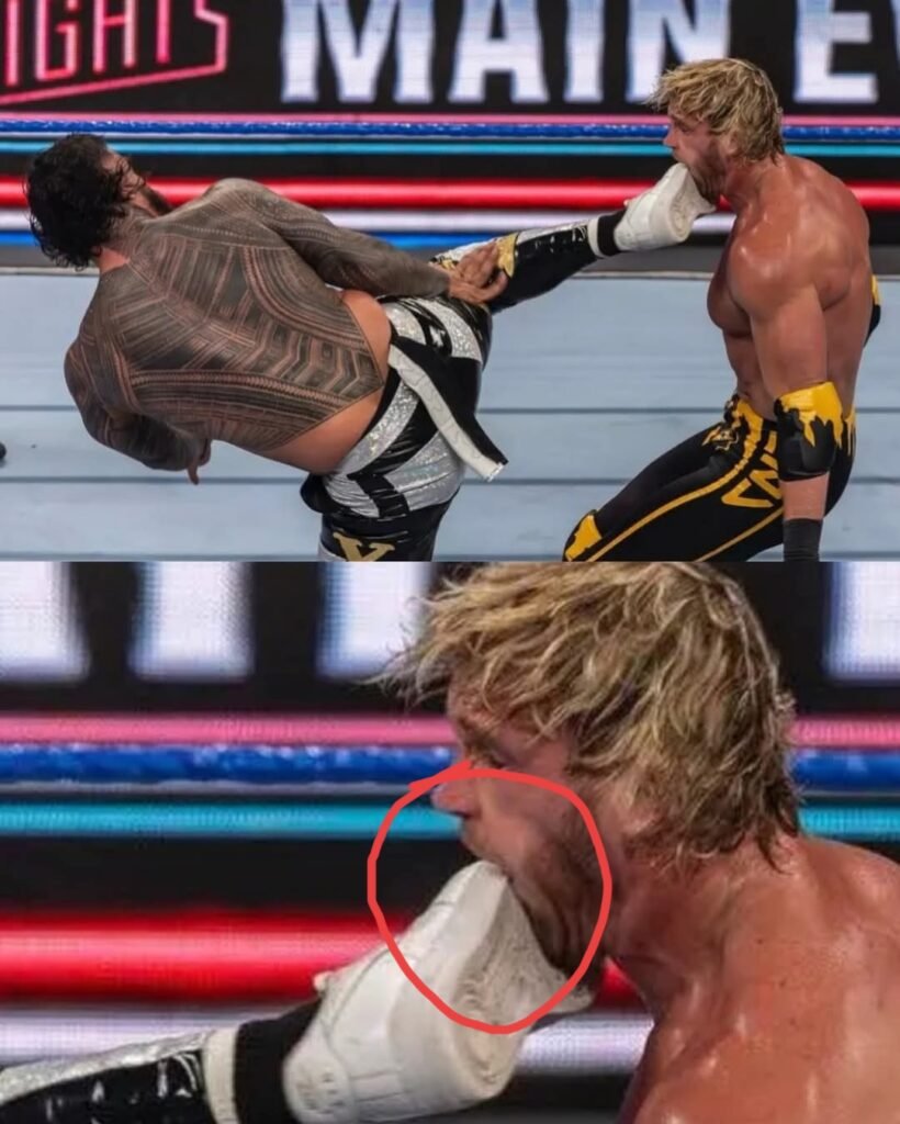 Jey Uso literally put his foot in Logan’s mouth ☠️