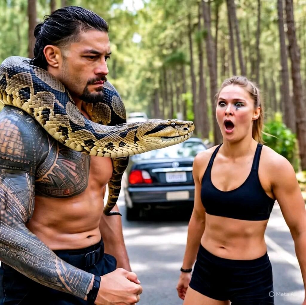 Roman reigns Playing With Anaconda and Ronda Rousey is Shocked on a road