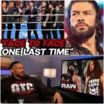 FACE TO FACE ROMAN REIGNS NEW BLOODLINE WITH JACOB FATU SQUARE OFF WITH SETH ROLLINS NEW TEAM